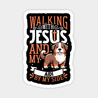 Jesus and dog - Aidi Magnet