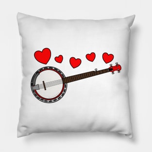 Valentines Banjo Banjoist Wedding Musician Pillow