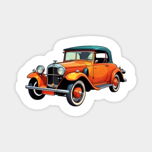 Colored Classic Car Design in Vibrant Vector Style Magnet