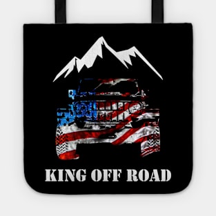 King off road jeep drive to mountain Tote