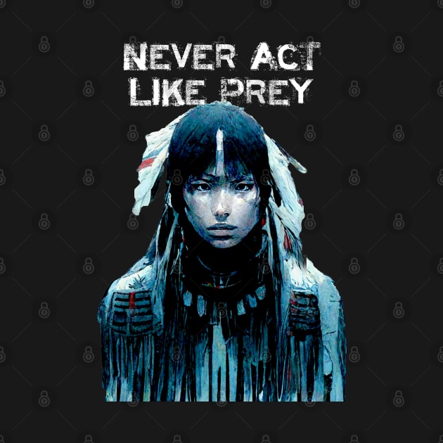 Never Act Like Prey No. 1 ... Always be aware! On a Dark Background by Puff Sumo