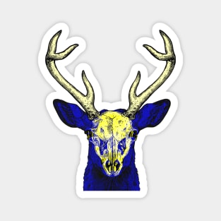 Deer Skull Interactive Yellow&Blue Filter T-Shirt By Red&Blue Magnet