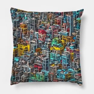 Bright City Skyline Pillow