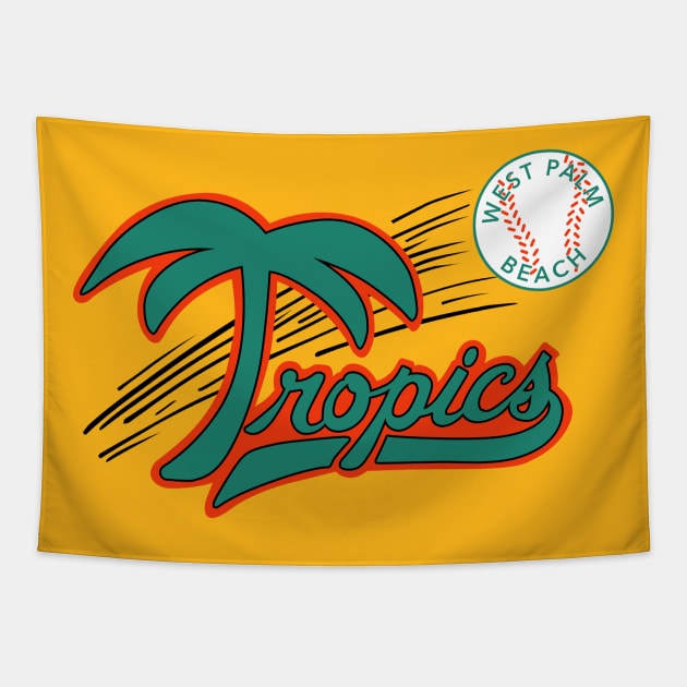 Defunct West Palm Beach Tropics Senior Baseball 1989 Tapestry by LocalZonly