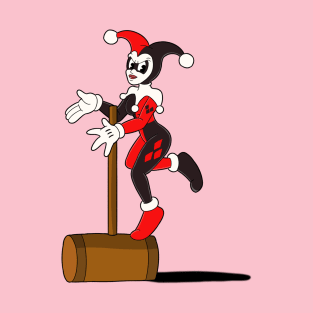 Harley Quinn in Cuphead style cartoon 1930 fan art T-Shirt