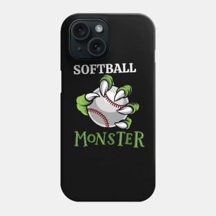 Softball monster sport Gift for Softball player love Softball funny present for kids and adults Phone Case