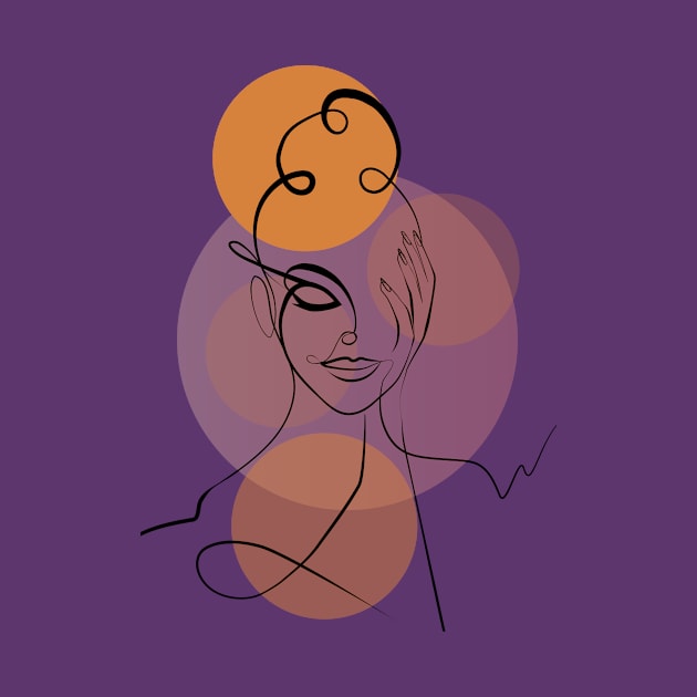 Minimalist Woman One Line Art Drawing by Space Sense Design Studio