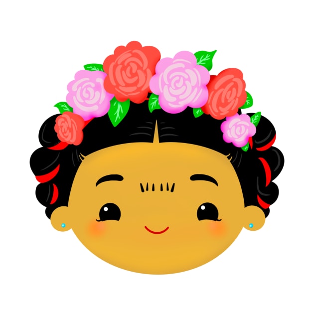 Cute Chibi Kawaii Mexican Flower Girl by Florentino