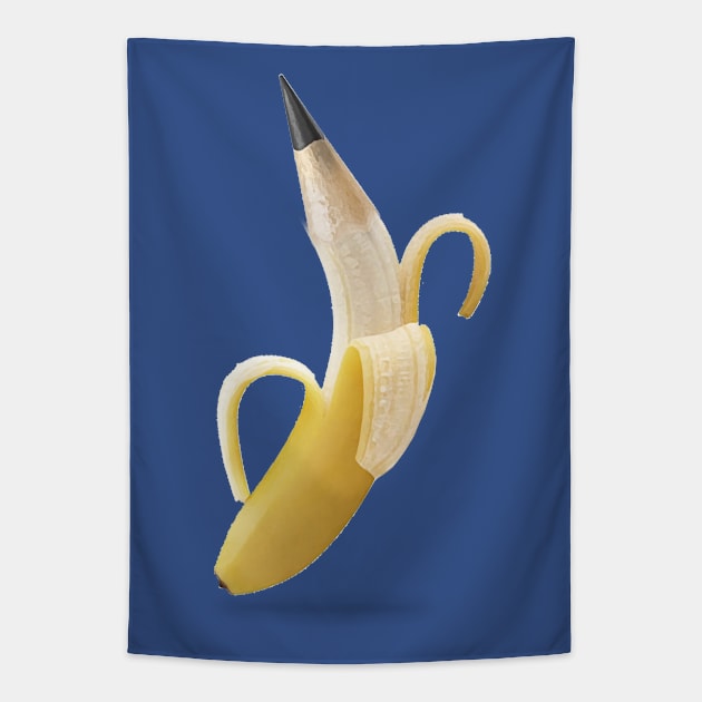 Banana Pencil Tapestry by Vin Zzep