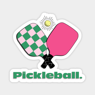 Preppy Pickleball Paddles - Pink and Green Magnet