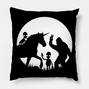 BIgfoot Unicorn Aliens Pillow