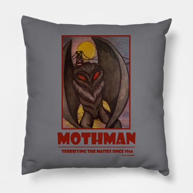 Mothman Pillow by LeiaPowellGlass