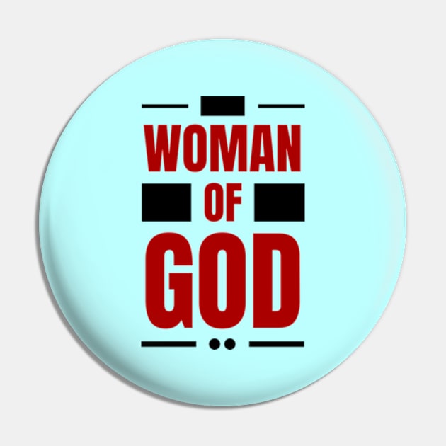 Woman Of God | Christian Typography Pin by All Things Gospel