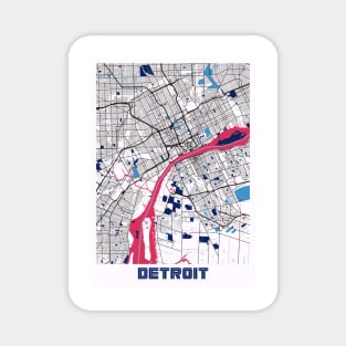 Detroit - Michigan MilkTea City Map Magnet