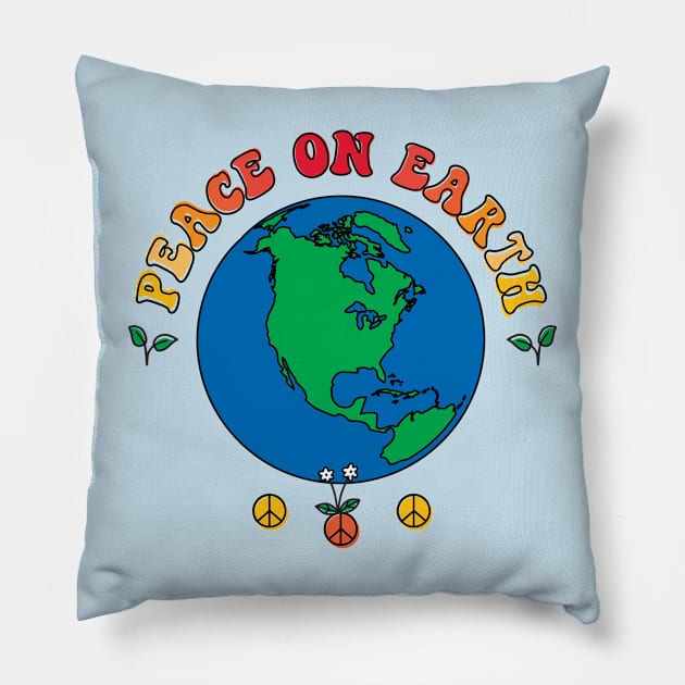 Peace On Earth Pillow by Rain Shine Designs