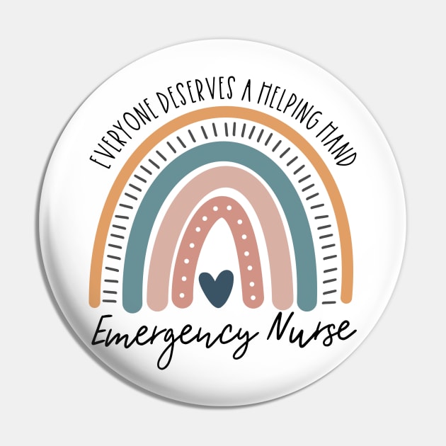 Emergency Nurse Boho Rainbow Pin by IndigoPine