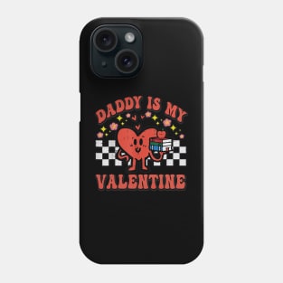 Retro Groovy Daddy is My Valentine Cute Heart Boys Girls Phone Case