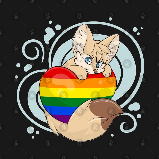 LGBTQIA+ Flag Heart - Fennec Fox by Fennekfuchs