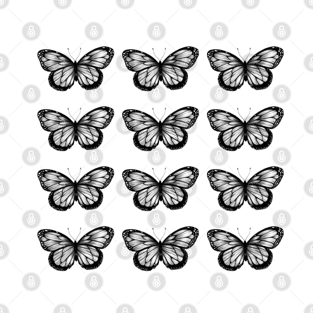 black butterfly pattern by solfortuny