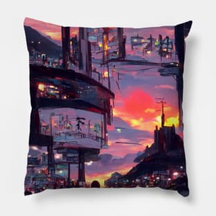 Calm Night Citylight Pillow