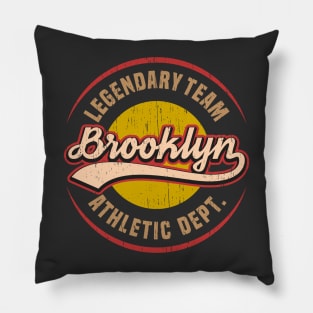 Brooklyn lifestyle vintage retro new york distressed badge Pillow