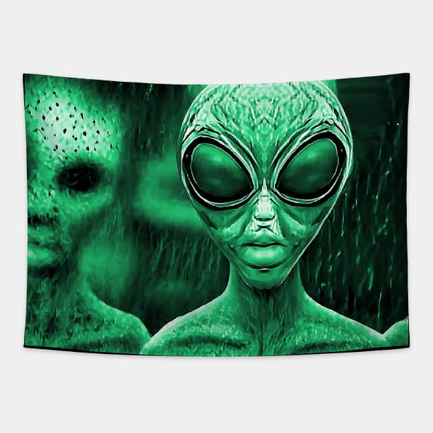 Planet X Aliens Sci-Fi NFT Collection Tapestry by PlanetMonkey