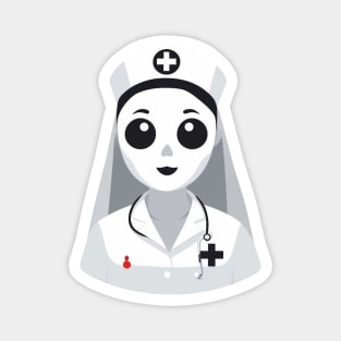 Mysterious Spooky Ghost Nurse Magnet