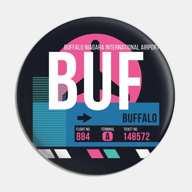 Buffalo (BUF) Airport // Sunset Baggage Tag Pin by Now Boarding