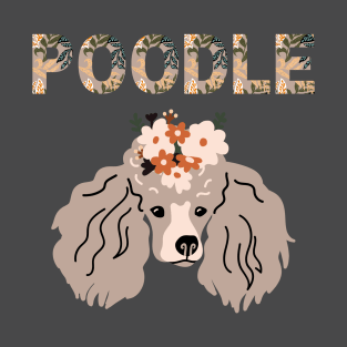 Poodle Dog with Flower on its Head T-Shirt