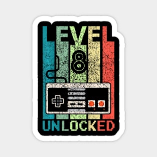 Kids Level 8 Unlocked Video Gamer 8Th Birthday Magnet