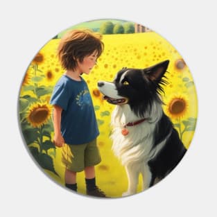 child hanging out with a dog. Pin