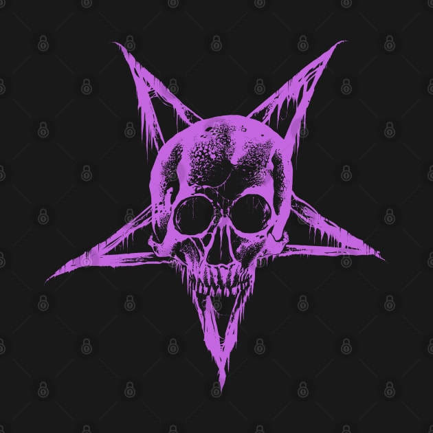 Skull Pentagram (purple version) by wildsidecomix