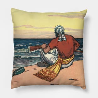 Pirate Marooned on a Deserted Island Pillow