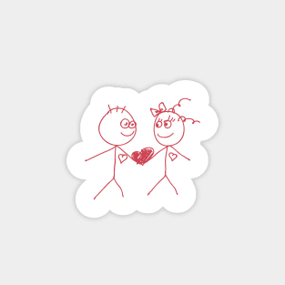 love doodle couple Magnet