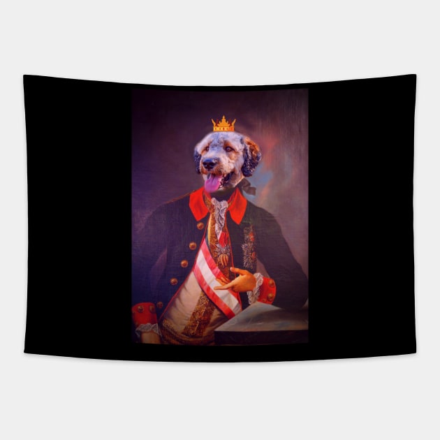Funny Dog portrait in Renaissance Victorian Style Tapestry by CONCEPTDVS
