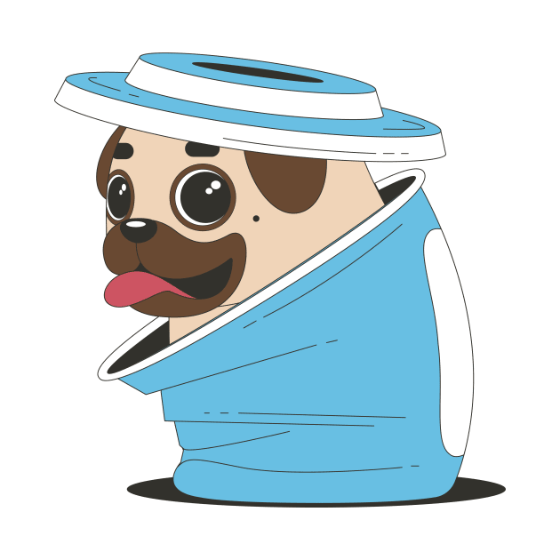 Pug in a coffee cup by Printaha