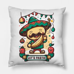 Let's Fiesta Cinco De Mayo Funny Mexican Pillow