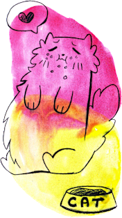 Stuffed Chubby Kitty Watercolor Magnet