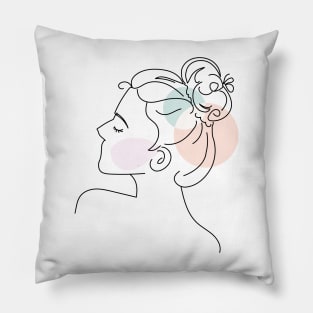 abstract lady, line art woman Pillow