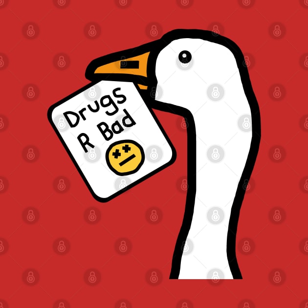 Portrait of a Goose with Stolen Anti Drugs Message by ellenhenryart