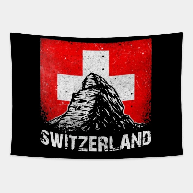 Switzerland Mountain flag Tapestry by AsKartongs