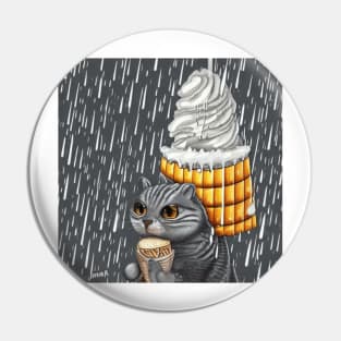 my happy cut cat love ice cream Pin