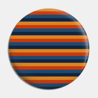 Yellow Orange Blue Retro Color Stripes Pattern Pin