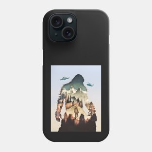 Bigfoot Ufo Hiker T Shirt Phone Case