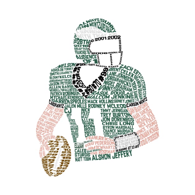 Carson Wentz Eagles Typography Art by hootdesigns11