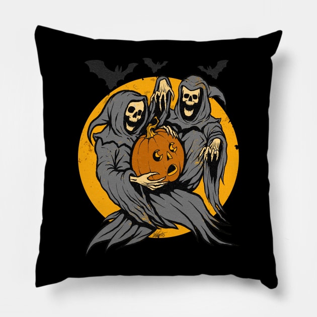 Vintage Halloween "Draw This In Your Style": Jack's Frightful Flight Pillow by Chad Savage