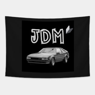 Toyota Celica Supra Black and White JDM Design Tapestry