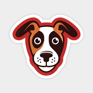 Funny dog logo red Magnet