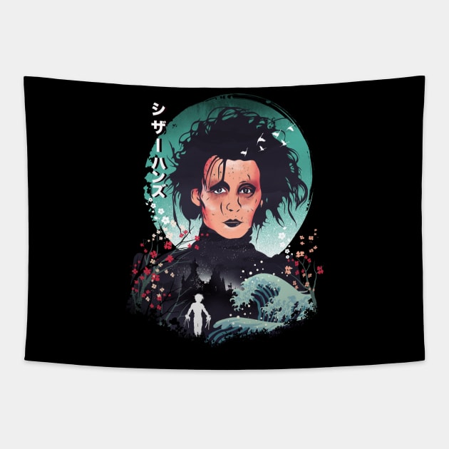 Ukiyo e Scissorhands Tapestry by DANDINGEROZZ