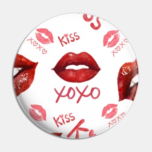 Kiss Love XOXO Pattern Throw Pillow Pin